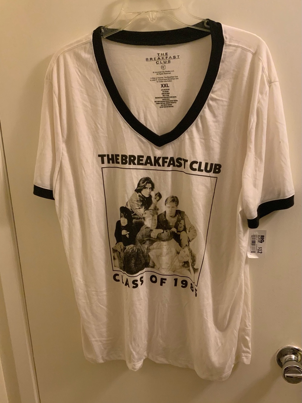 The Breakfast Club White & Black Graphic Ringer Tee - Women's XXL